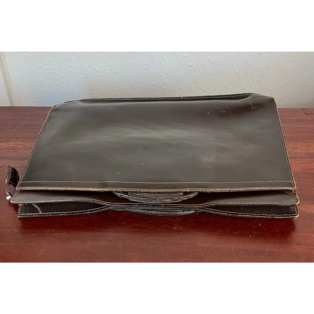 Brown Leather Briefcase Work Bag